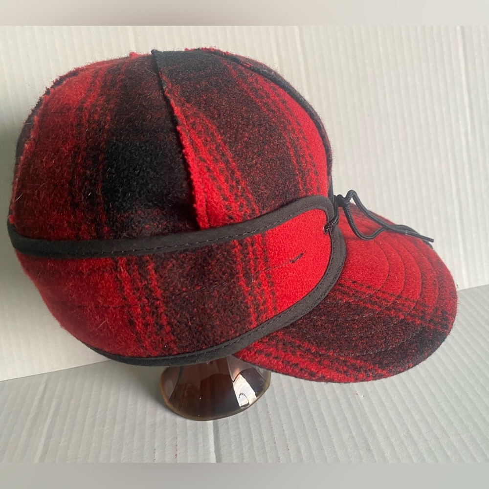 Stormy Kromer Rancher Wool Hat Cap Red/Black Plaid - 6 1/2 - Picture 4 of 8